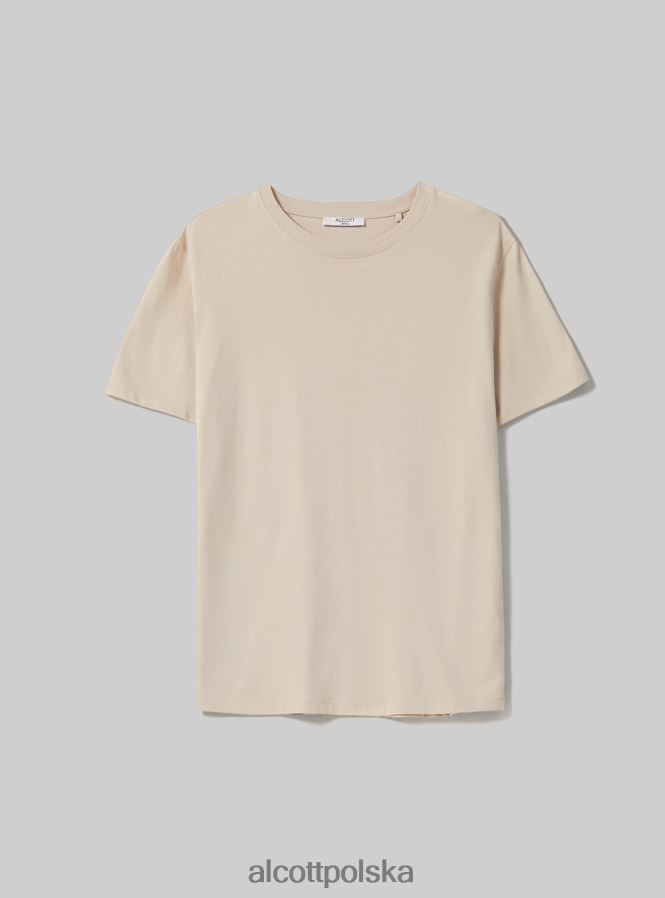 odzież Alcott bawełniana koszulka z okrągłym dekoltem w3 biały kobiety 2TXFF6516