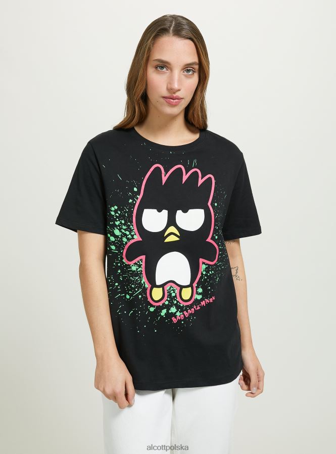 odzież Alcott koszulka Badtz-Maru bk1 czarny kobiety 2TXFF6497