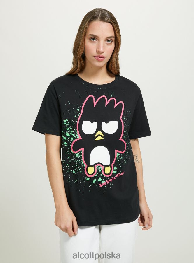 odzież Alcott koszulka Badtz-Maru bk1 czarny kobiety 2TXFF6497