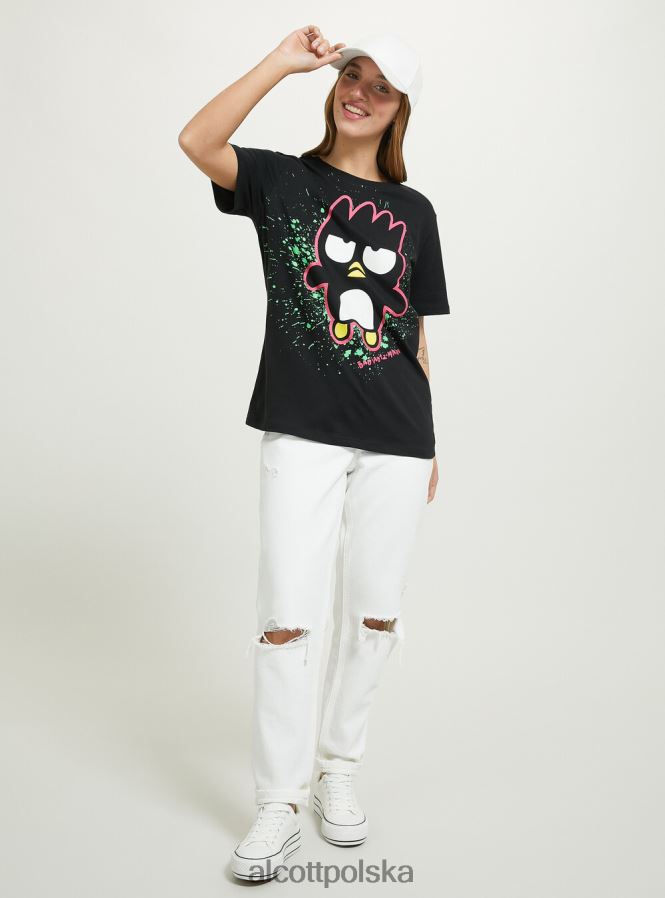 odzież Alcott koszulka Badtz-Maru bk1 czarny kobiety 2TXFF6497