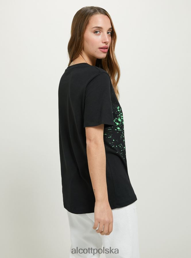 odzież Alcott koszulka Badtz-Maru bk1 czarny kobiety 2TXFF6497