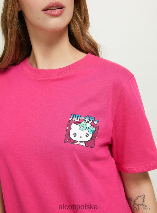 odzież Alcott koszulka Hello Kitty średni fuxia fx2 kobiety 2TXFF6163