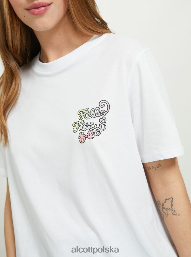 odzież Alcott koszulka Hello Kitty w3 biały kobiety 2TXFF6145