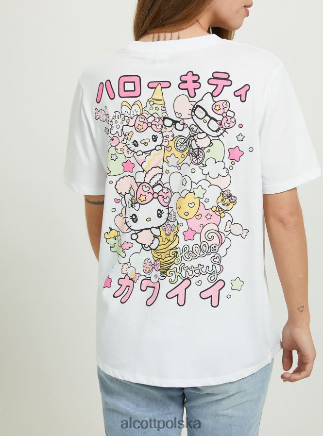 odzież Alcott koszulka Hello Kitty w3 biały kobiety 2TXFF6145