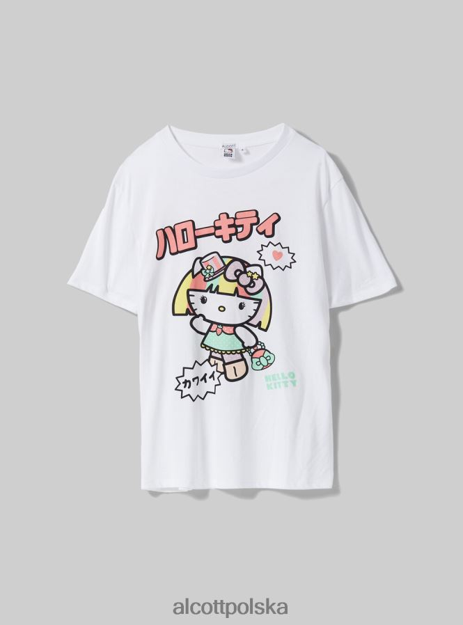 odzież Alcott koszulka Hello Kitty w3 biały kobiety 2TXFF6176