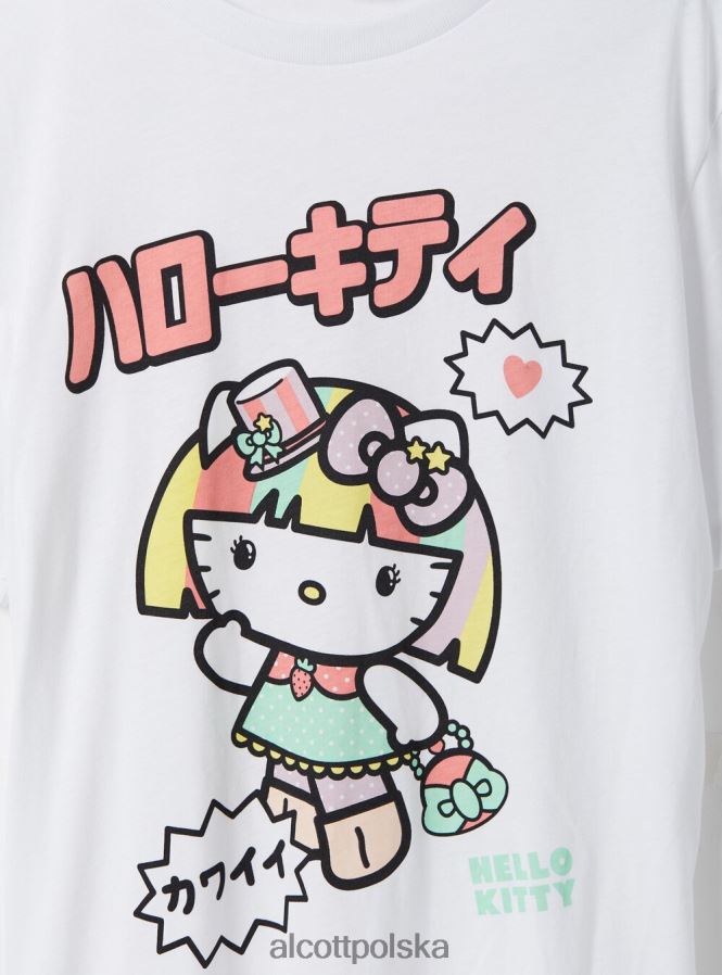 odzież Alcott koszulka Hello Kitty w3 biały kobiety 2TXFF6176