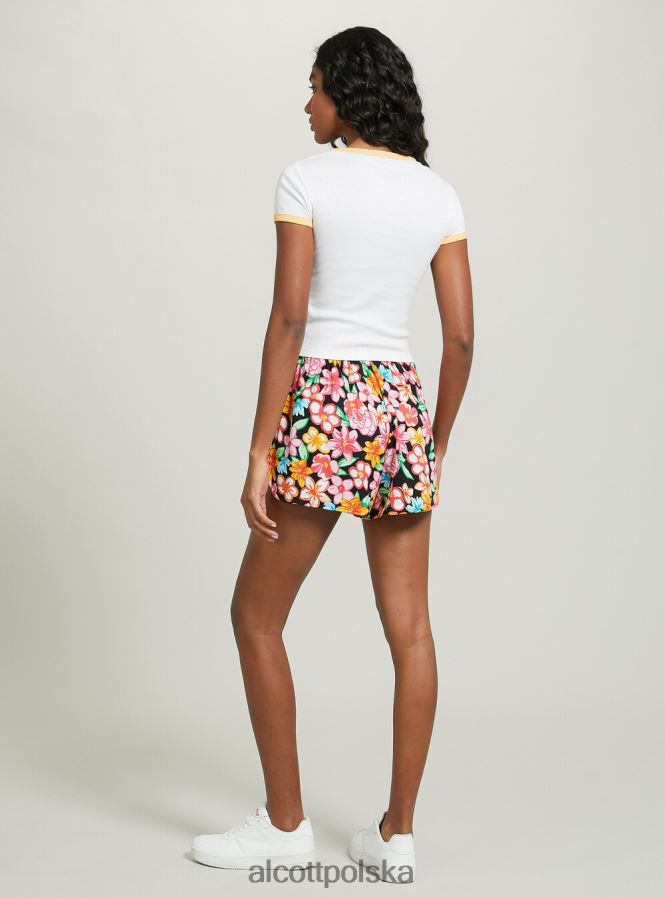 odzież Alcott koszulka z nadrukiem i kontrastową lamówką c4546 liliowy kobiety 2TXFF6391