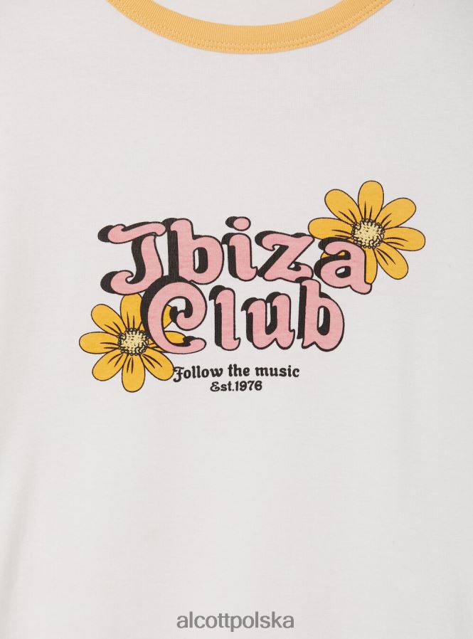 odzież Alcott koszulka z nadrukiem i kontrastową lamówką c4546 liliowy kobiety 2TXFF6391