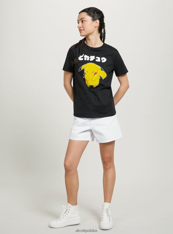 odzież Alcott koszulka z pokemonami bk1 czarny kobiety 2TXFF636