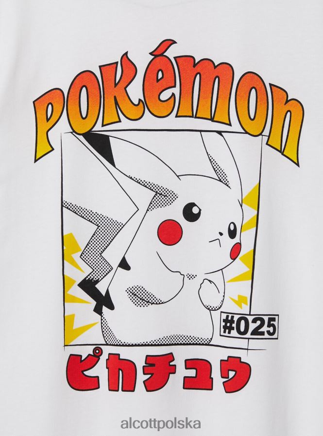 odzież Alcott koszulka z pokemonami w3 biały kobiety 2TXFF634