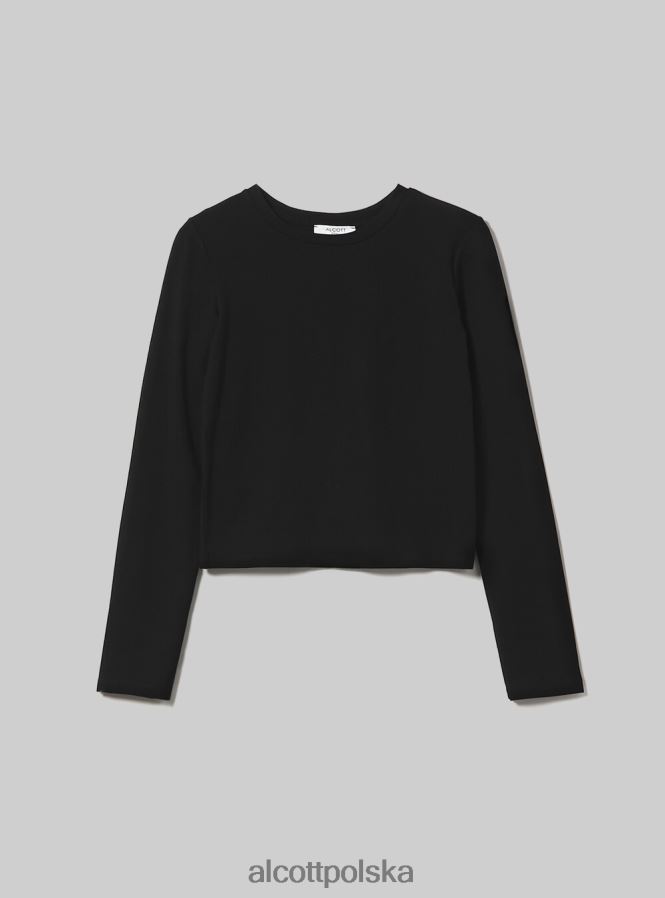 odzież Alcott krótka koszulka z długim rękawem bk1 czarny kobiety 2TXFF6400