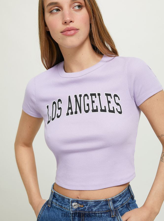 odzież Alcott krótka koszulka z nadrukiem uniwersyteckim wh2 biały kobiety 2TXFF6410