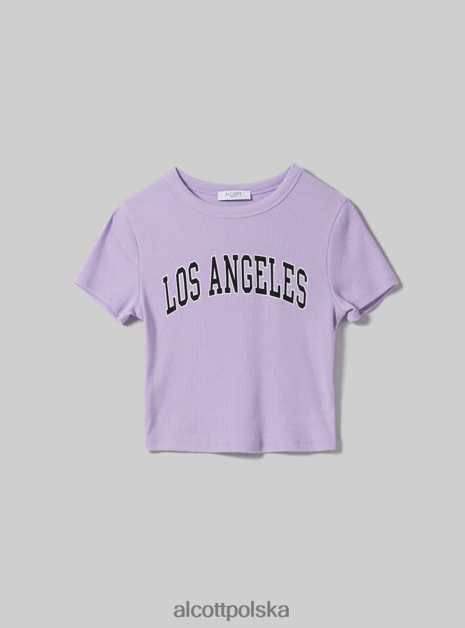 odzież Alcott krótka koszulka z nadrukiem uniwersyteckim wh2 biały kobiety 2TXFF6410