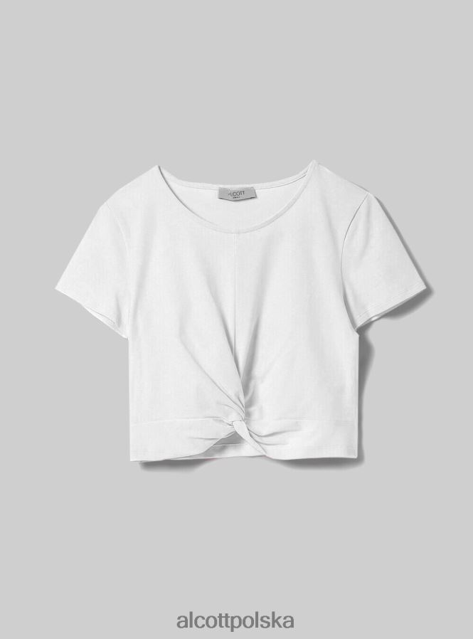 odzież Alcott krótka koszulka z węzłem wh2 biały kobiety 2TXFF6127