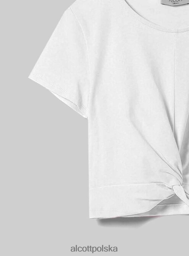 odzież Alcott krótka koszulka z węzłem wh2 biały kobiety 2TXFF6127
