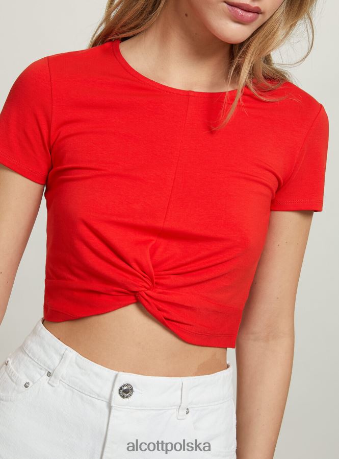 odzież Alcott krótka koszulka z węzłem wh2 biały kobiety 2TXFF6347