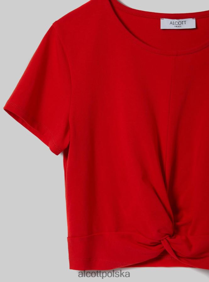 odzież Alcott krótka koszulka z węzłem wh2 biały kobiety 2TXFF6347