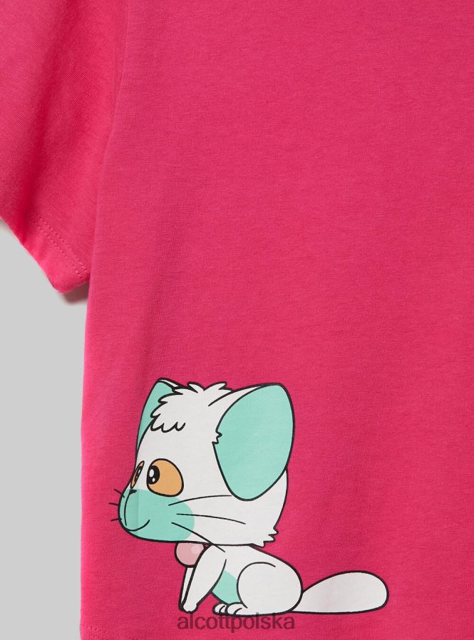 odzież Alcott kremowa, krótka koszulka średni fuxia fx2 kobiety 2TXFF6341