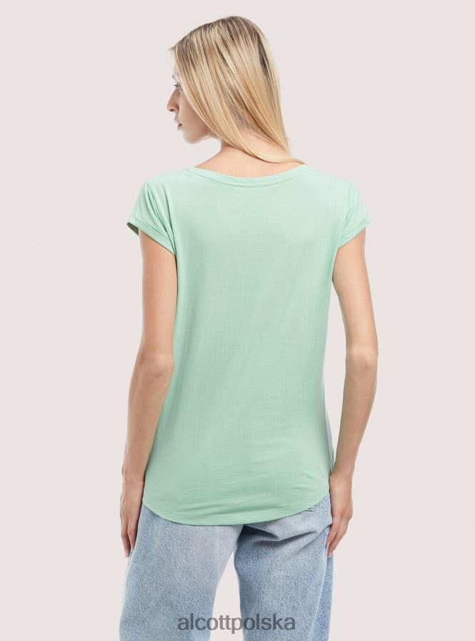 odzież Alcott podstawowa bawełniana koszulka z kieszenią na piersi biały kobiety 2TXFF6210