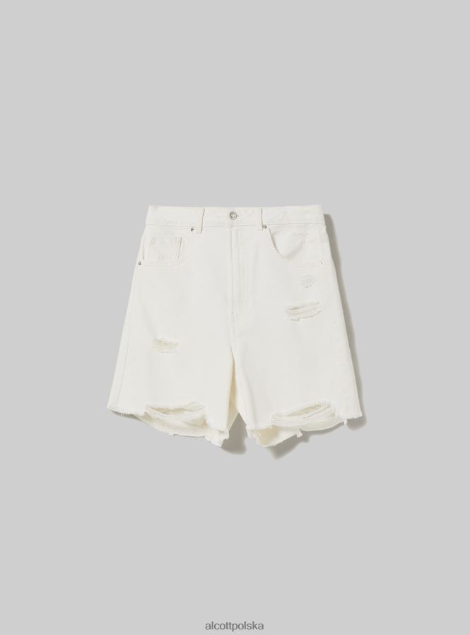 odzież Alcott Bermudy w dżinsowym longline d006 lazur kobiety 2TXFF6414