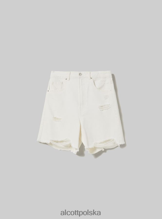 odzież Alcott Bermudy w dżinsowym longline d006 lazur kobiety 2TXFF6414