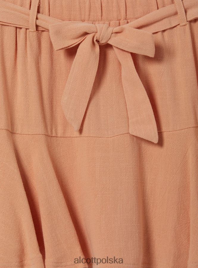 odzież Alcott Spódnica z domieszką lnu z paskiem bg3 beżowy jasny kobiety 2TXFF6155