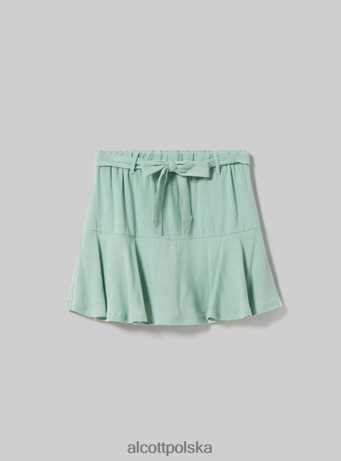 odzież Alcott Spódnica z domieszką lnu z paskiem bg3 beżowy jasny kobiety 2TXFF6187