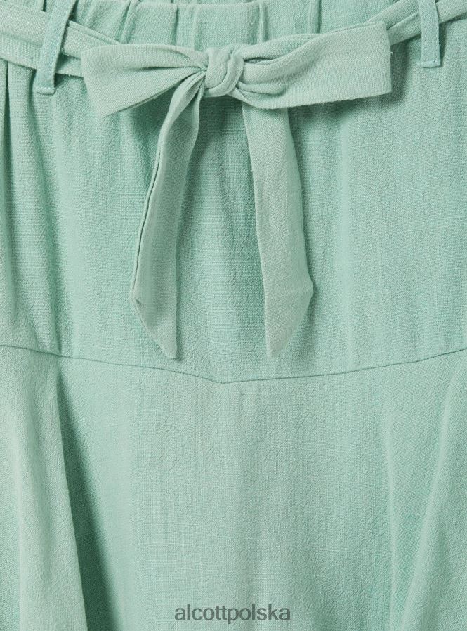 odzież Alcott Spódnica z domieszką lnu z paskiem bg3 beżowy jasny kobiety 2TXFF6187