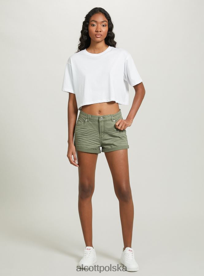 odzież Alcott Szorty z elastycznego diagonalu z podwinięciami bk1 czarny kobiety 2TXFF6204