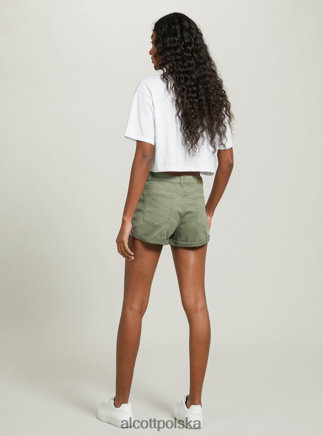 odzież Alcott Szorty z elastycznego diagonalu z podwinięciami bk1 czarny kobiety 2TXFF6204