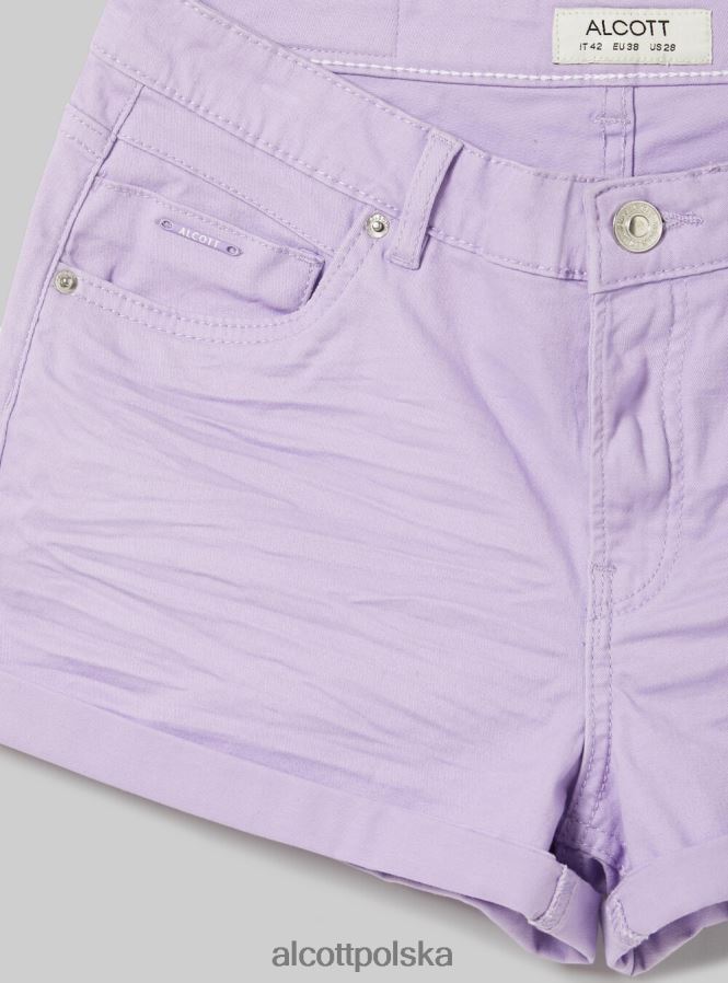 odzież Alcott Szorty z elastycznego diagonalu z podwinięciami bk1 czarny kobiety 2TXFF6364