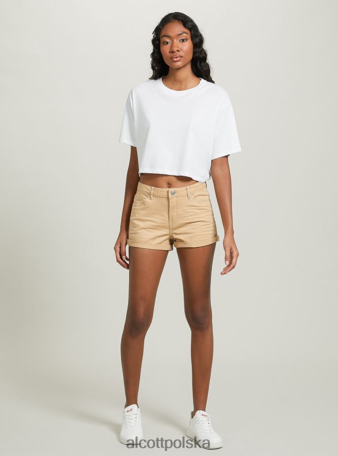 odzież Alcott Szorty z elastycznego diagonalu z podwinięciami bk1 czarny kobiety 2TXFF6385