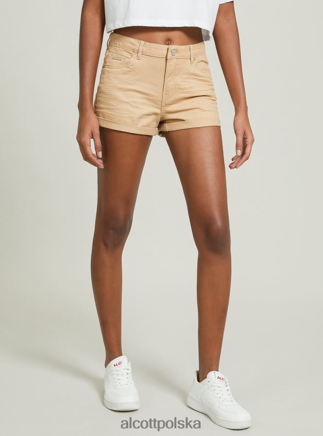 odzież Alcott Szorty z elastycznego diagonalu z podwinięciami bk1 czarny kobiety 2TXFF6385