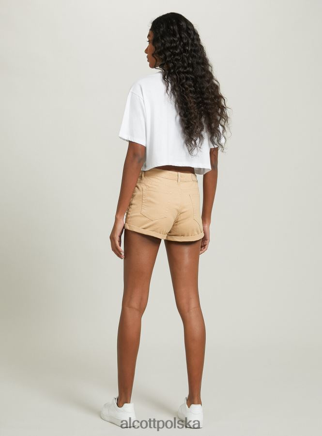 odzież Alcott Szorty z elastycznego diagonalu z podwinięciami bk1 czarny kobiety 2TXFF6385