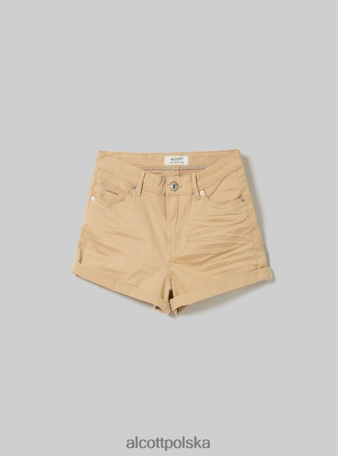 odzież Alcott Szorty z elastycznego diagonalu z podwinięciami bk1 czarny kobiety 2TXFF6385