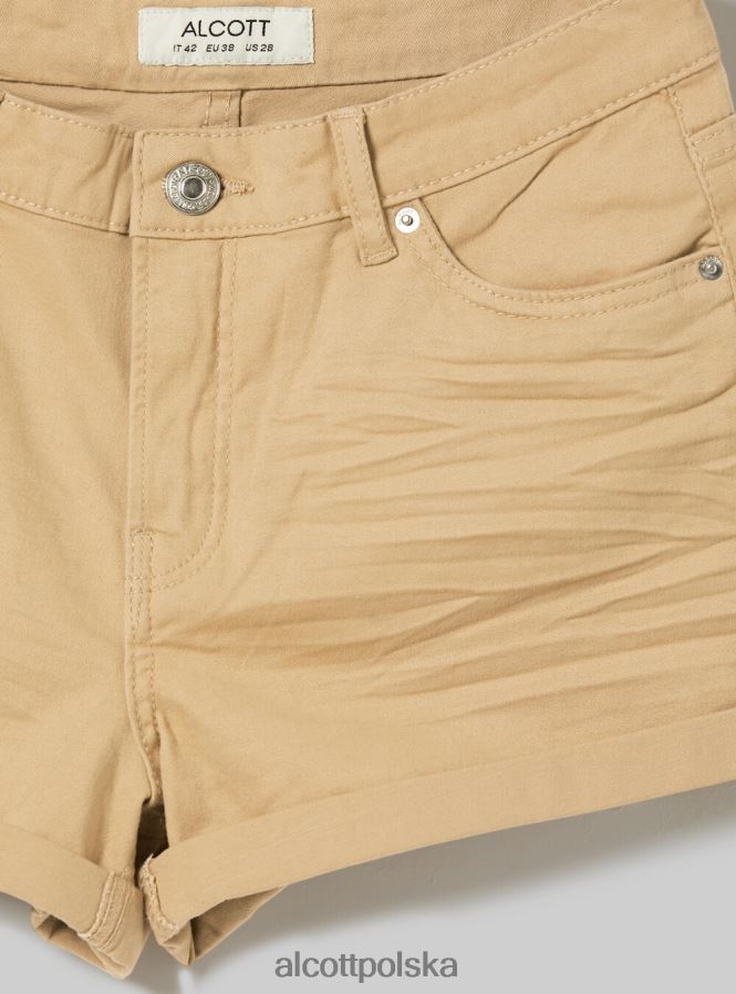 odzież Alcott Szorty z elastycznego diagonalu z podwinięciami bk1 czarny kobiety 2TXFF6385