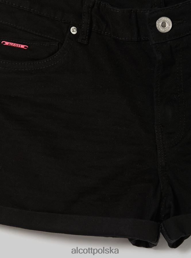 odzież Alcott Szorty z elastycznego diagonalu z podwinięciami bk1 czarny kobiety 2TXFF6404