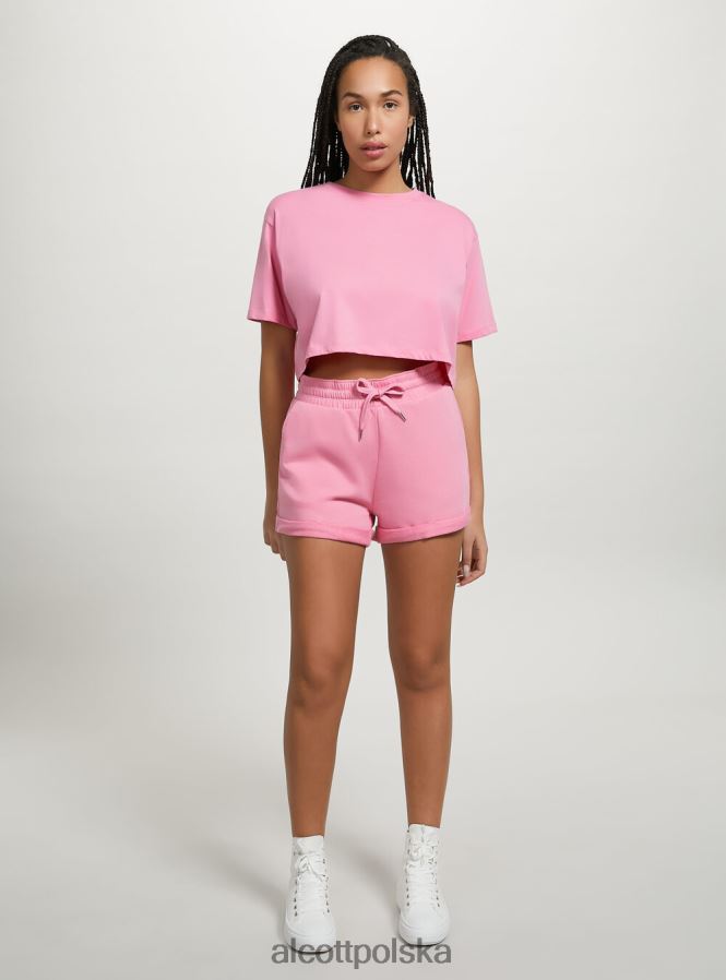 odzież Alcott bawełniane spodenki z podwijaniem i sznurkiem bk1 czarny kobiety 2TXFF6137