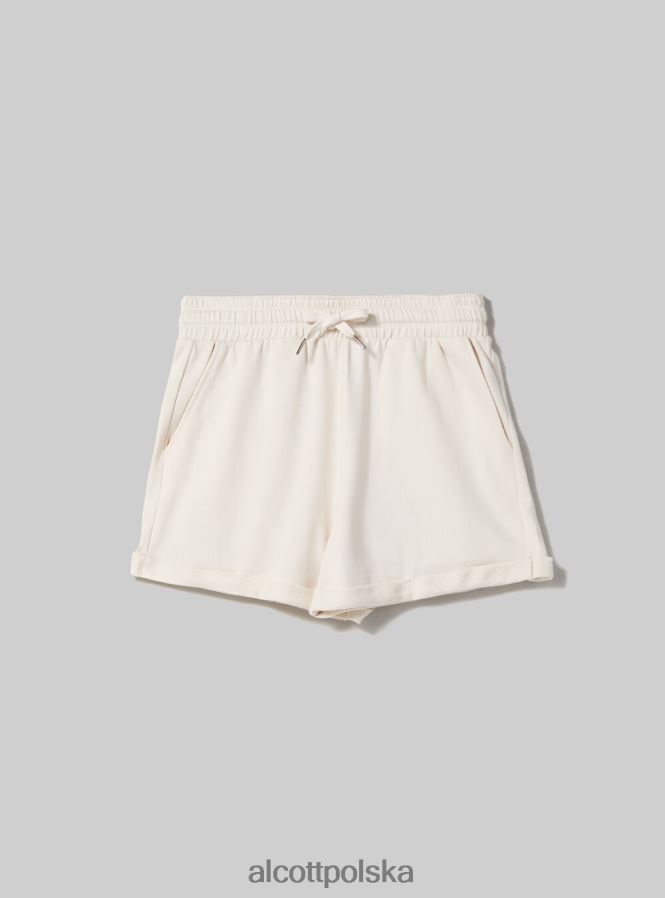 odzież Alcott bawełniane spodenki z podwijaniem i sznurkiem bk1 czarny kobiety 2TXFF6411