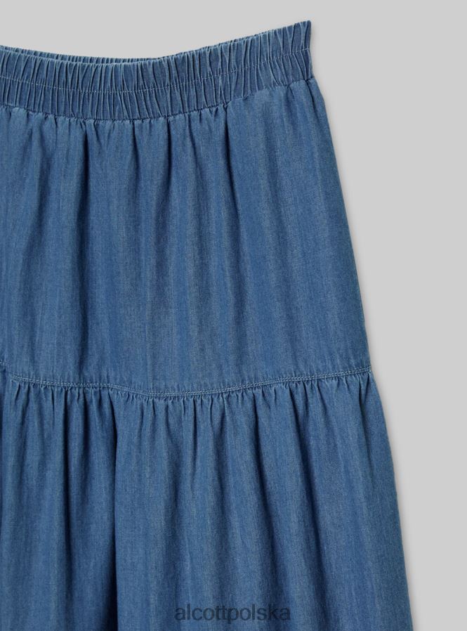 odzież Alcott dżinsowa spódnica midi d005 jasnoniebieski kobiety 2TXFF6125