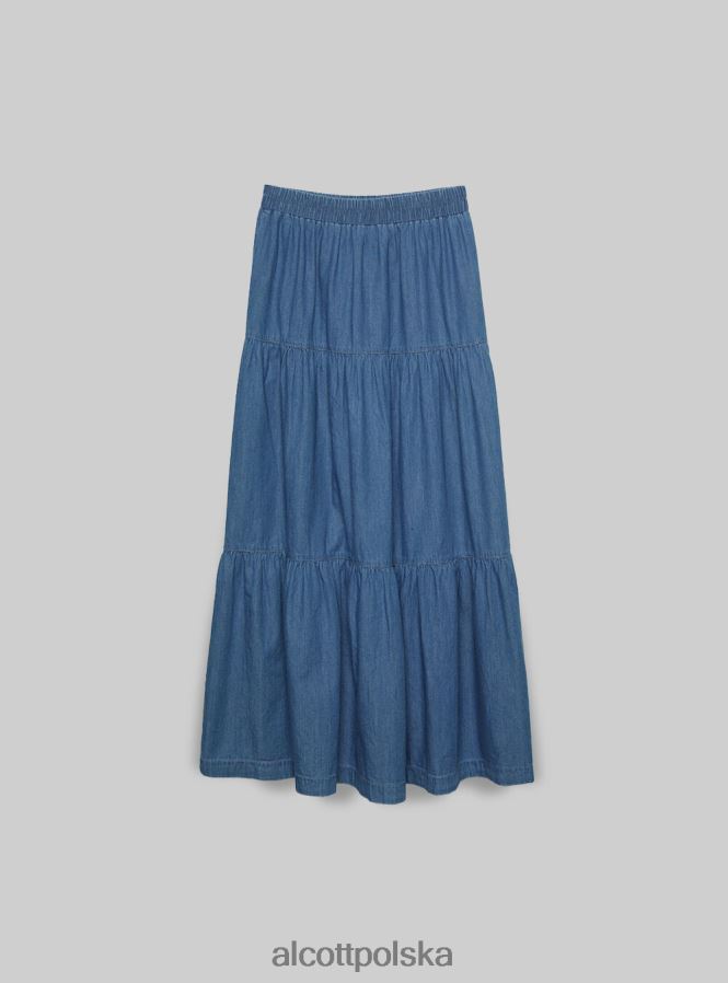 odzież Alcott dżinsowa spódnica midi d005 jasnoniebieski kobiety 2TXFF6125