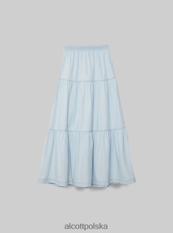 odzież Alcott dżinsowa spódnica midi d005 jasnoniebieski kobiety 2TXFF6367