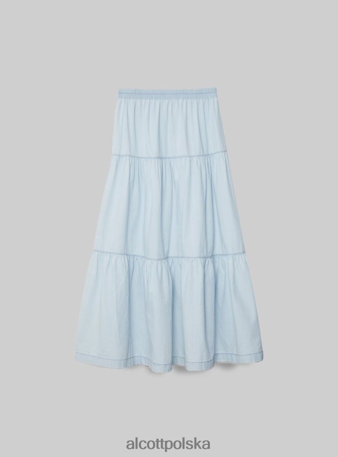 odzież Alcott dżinsowa spódnica midi d005 jasnoniebieski kobiety 2TXFF6367