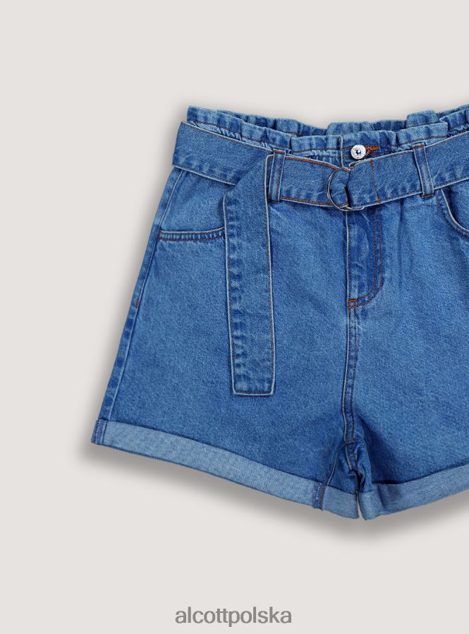 odzież Alcott dżinsowe spodenki z paskiem d007 jasny lazur kobiety 2TXFF6399