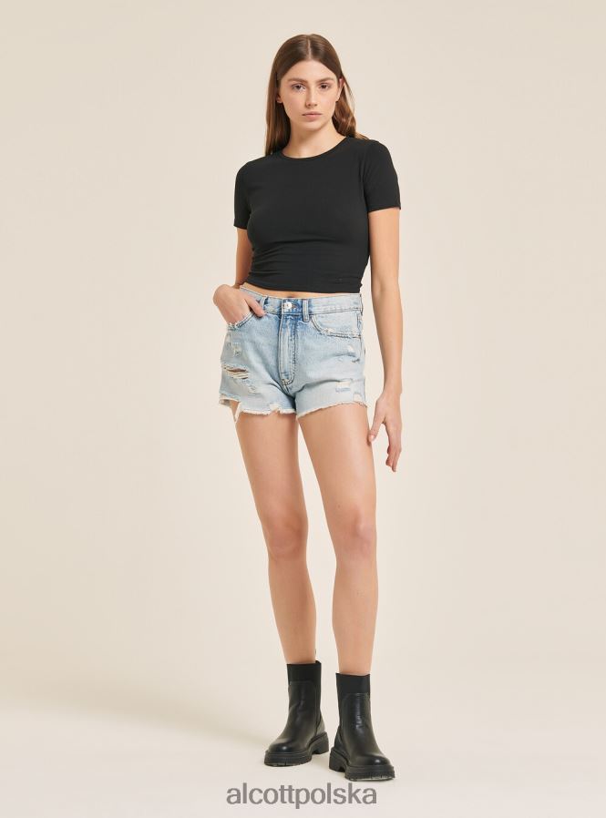 odzież Alcott dżinsowe szorty z przetarciami d003 średni niebieski kobiety 2TXFF6128