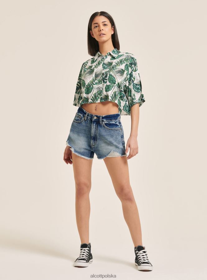 odzież Alcott dżinsowe szorty z przetarciami d003 średni niebieski kobiety 2TXFF6459