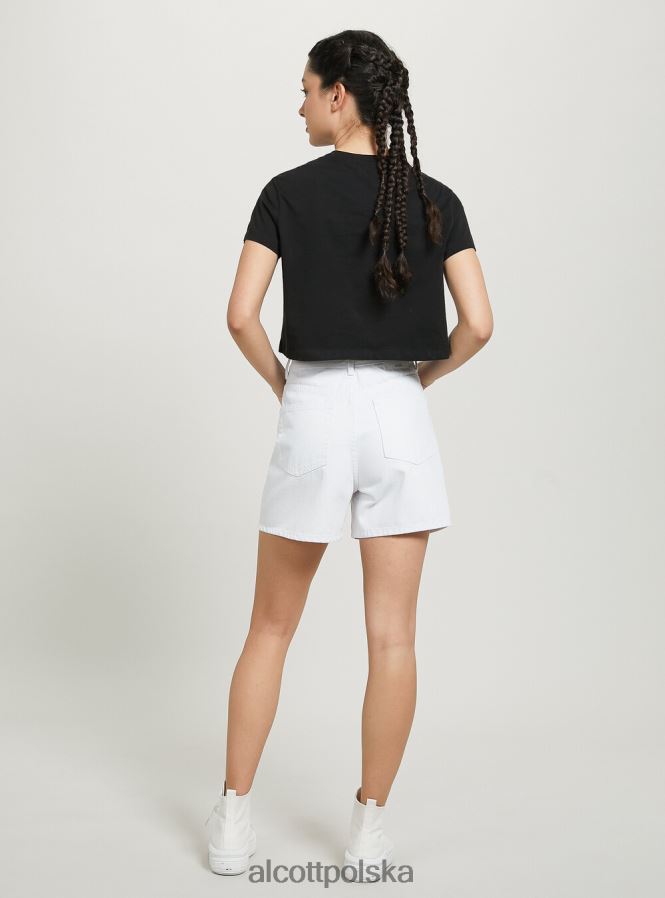 odzież Alcott krótka mama z wysokim stanem d099 biały kobiety 2TXFF6503