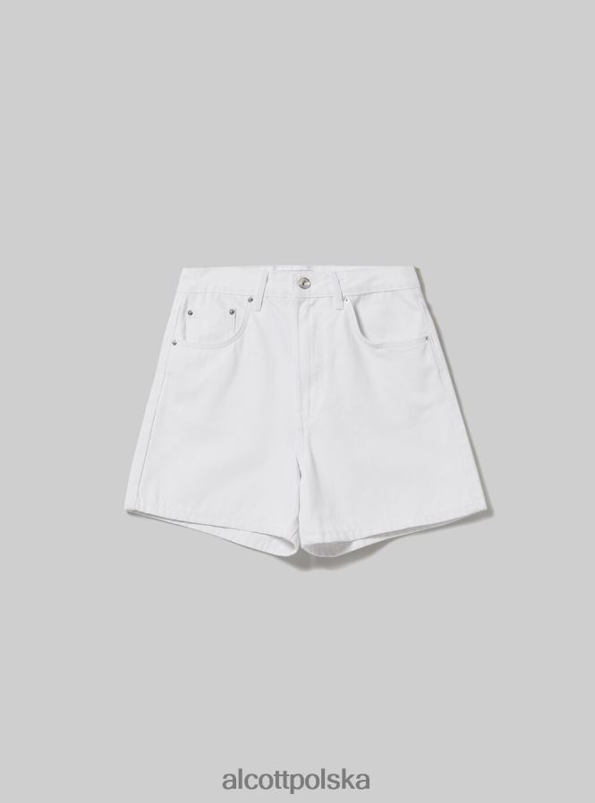 odzież Alcott krótka mama z wysokim stanem d099 biały kobiety 2TXFF6503