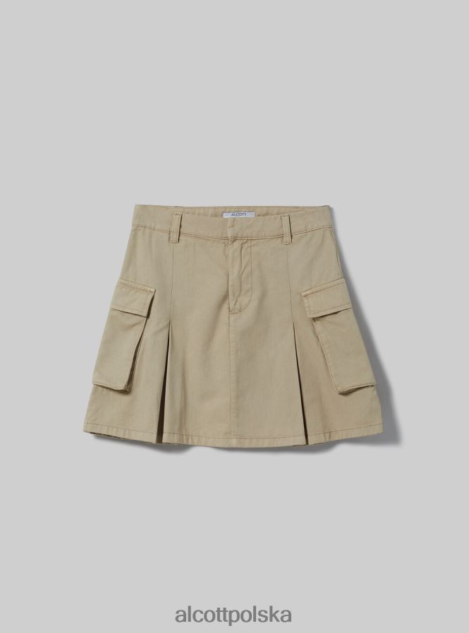 odzież Alcott plisowana spódnica cargo br3 brązowe światło kobiety 2TXFF6349