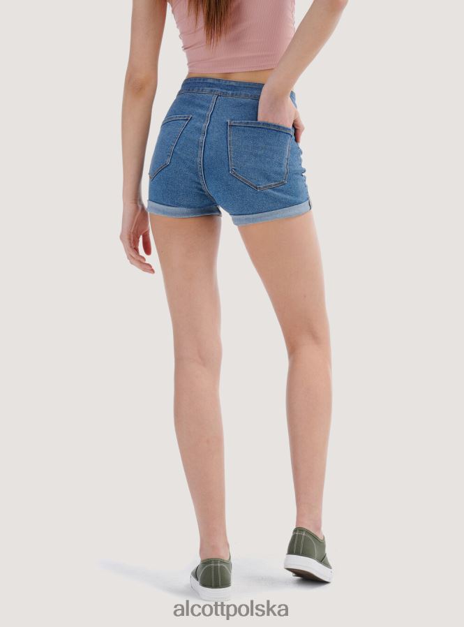 odzież Alcott szorty dżinsowe ze stretchem z podwinięciami d099 biały kobiety 2TXFF6282